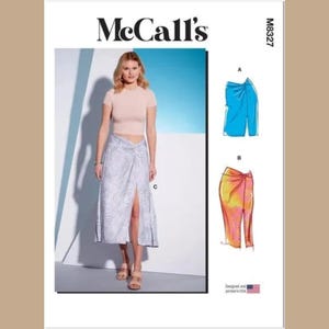 McCall's M8327 Knit Twist Skirt Sewing Pattern, Front Slit