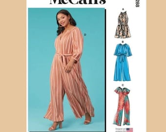 McCall’s M8288 Misses Romper & Jumpsuit Sewing Pattern – Relaxed Fit with Sleeve and Sash Options
