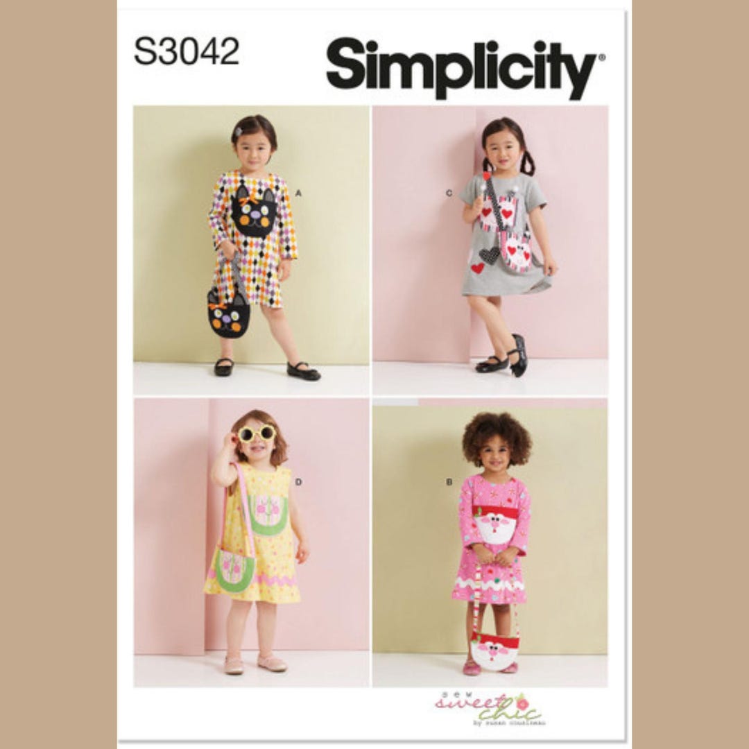 Simplicity S3042 Sewing Pattern for Easy to Sew Toddlers' Knit A-line ...