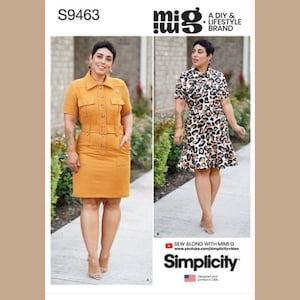 Simplicity S9463 Sewing Pattern for Misses&#39; Stylish Shirt Dress with Pockets and Belt, , Chic and Versatile Dress By MiMi G