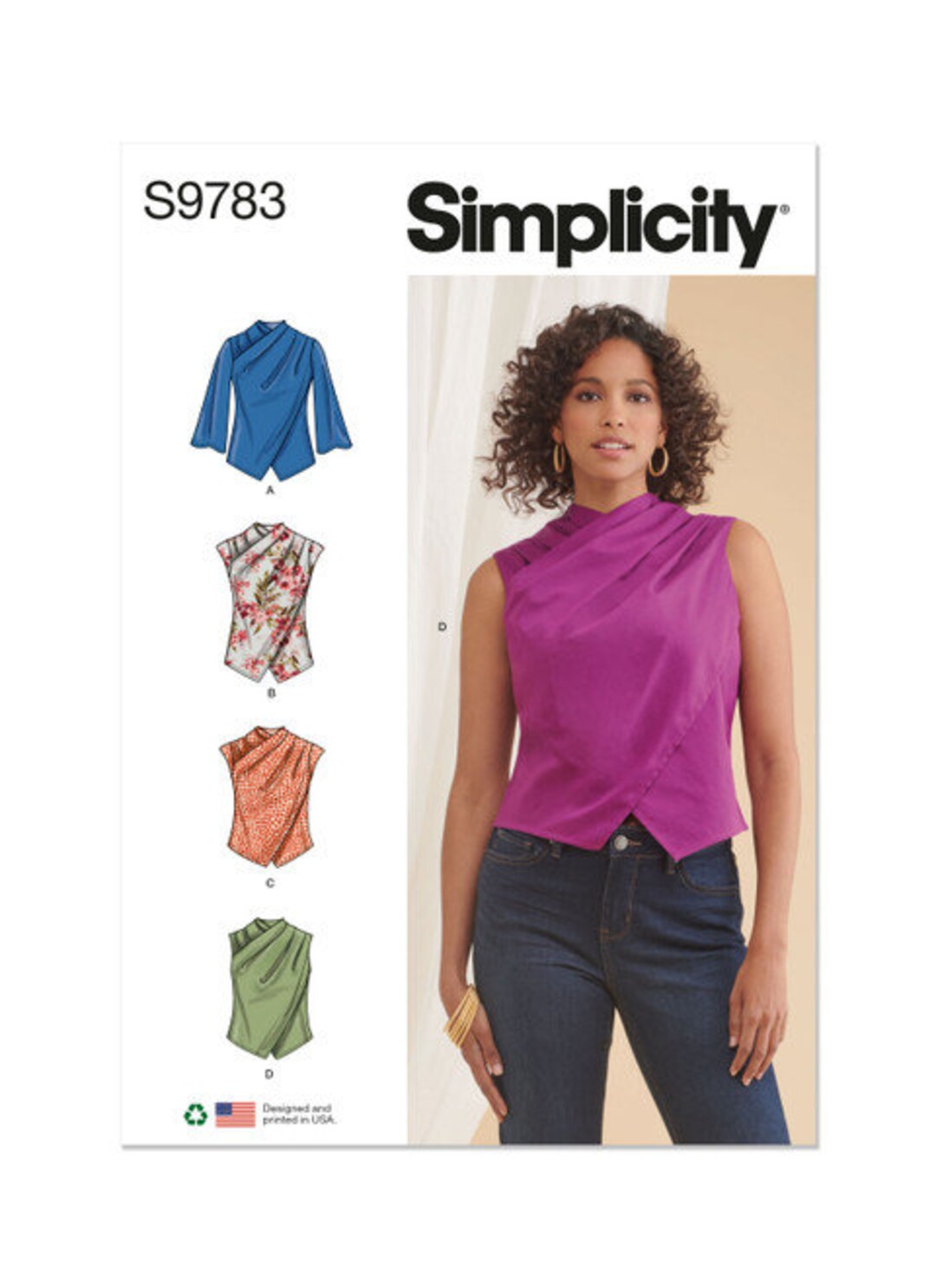 Sewing Pattern for Misses and Plus Size Tops in Two Lengths, Simplicity ...
