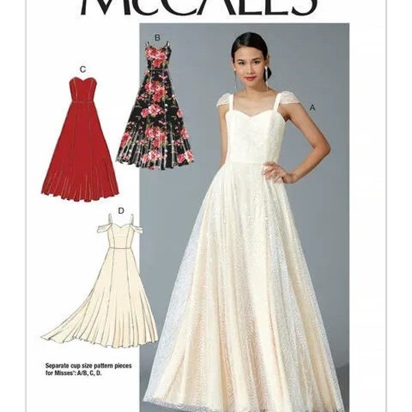 McCall's 7718 Sewing Pattern, Misses' and Plus Size Close Fitting Lined Formal Dresses, Special Occasion, Prom, Bridesmaid & Wedding Dress.
