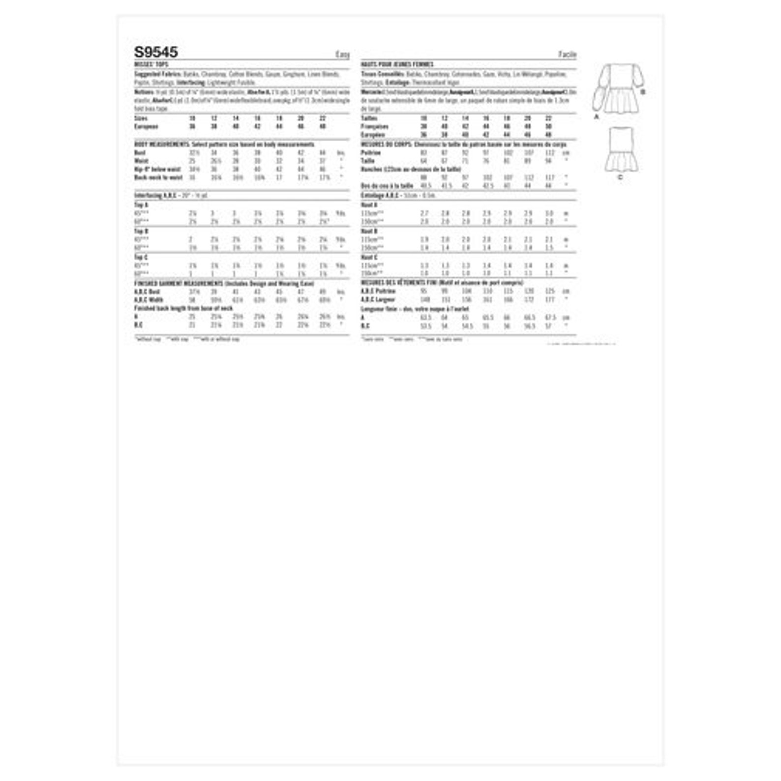 Misses and /plus Size Easy to Sew Vneck Pullover Top Blouse Etsy