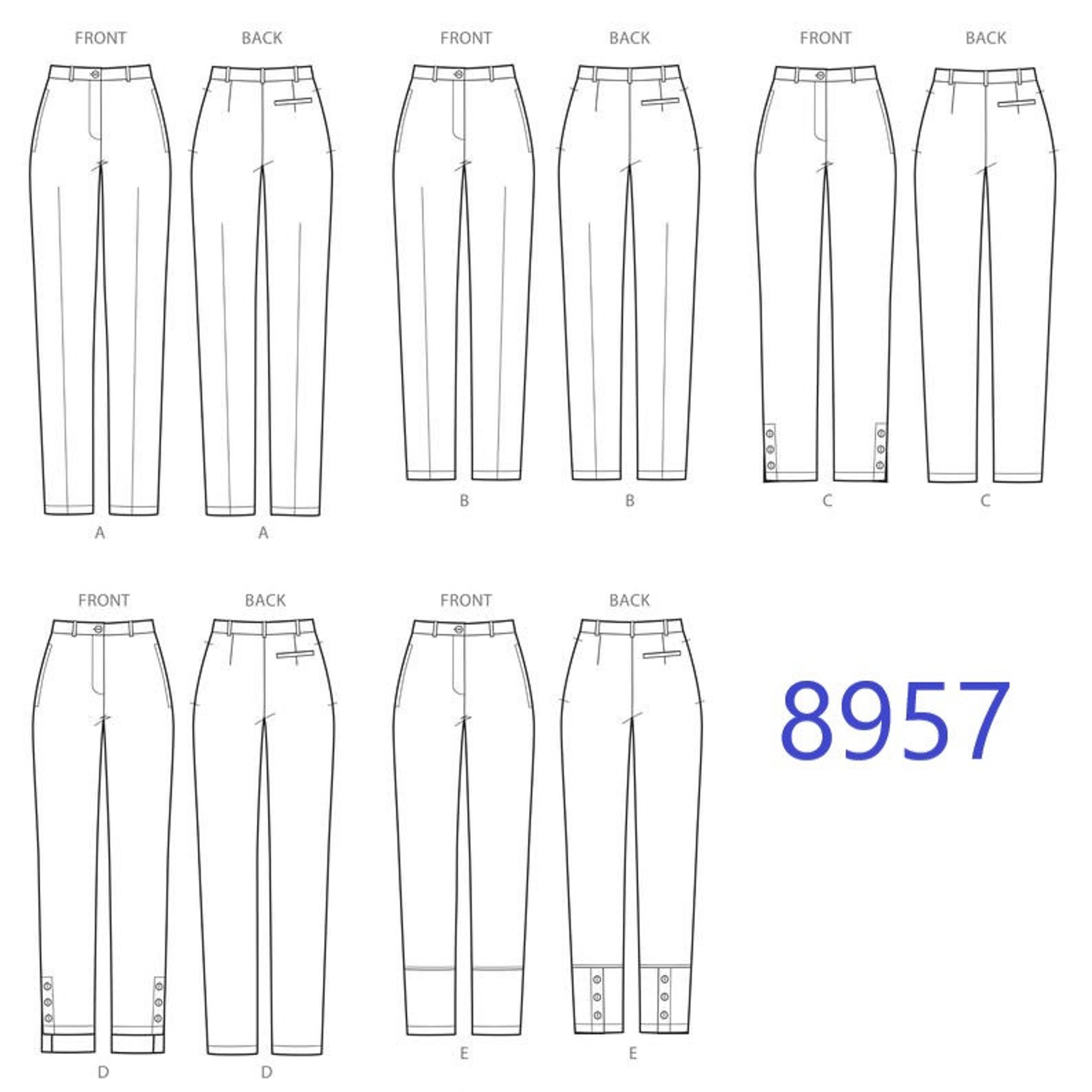 Simplicity 8957 Missesplus Size Slim Leg Pants side Seam Etsy