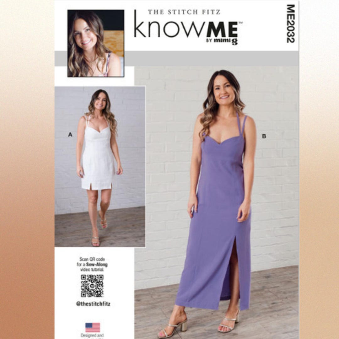 Know Me ME2032 Sewing Pattern for Misses Lined Sleeveless Dresses With ...