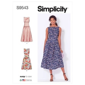 Misses and /Plus Size Easy to Sew Sleeveless Summer Dresses with Length Options, Sewing Pattern Simplicity 9543