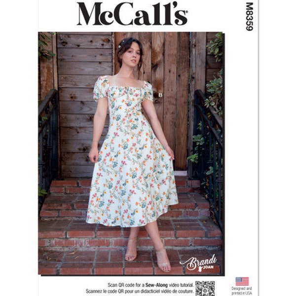 McCall's M8359 Sewing Pattern for Misses' Crop Top and Dress, Stylish and Feminine Dress with Bust Tie Closure Plus Boning Detail