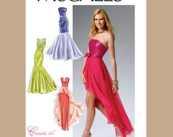 McCall's M6838 Formal Length Strapless Dress Sewing Pattern