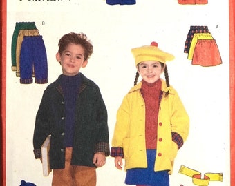 Butterick 5714 Vintage Child's Easy to Sew Loose Fitting Jacket Pants Skirt  Hat and Scarf Sewing Pattern, Childs Sportswear & Outerwear
