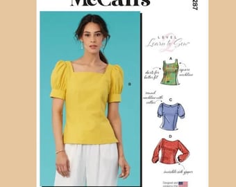 McCall's M8287 Sewing Pattern, Misses' Easy Blouses
