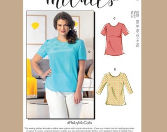 McCall's 8059 Sewing Pattern for Misses Easy to Sew Loose Fitting Pullover Tops and Tunics, Casual DIY Tops with Multiple Sleeve Options