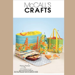 Sewing Pattern for Picnic Accessories, Bottle Carrier Casserole or Pie Carrier  Multi-Sized Totes and Hot Pad.  McCalls M6338 Sewing Pattern