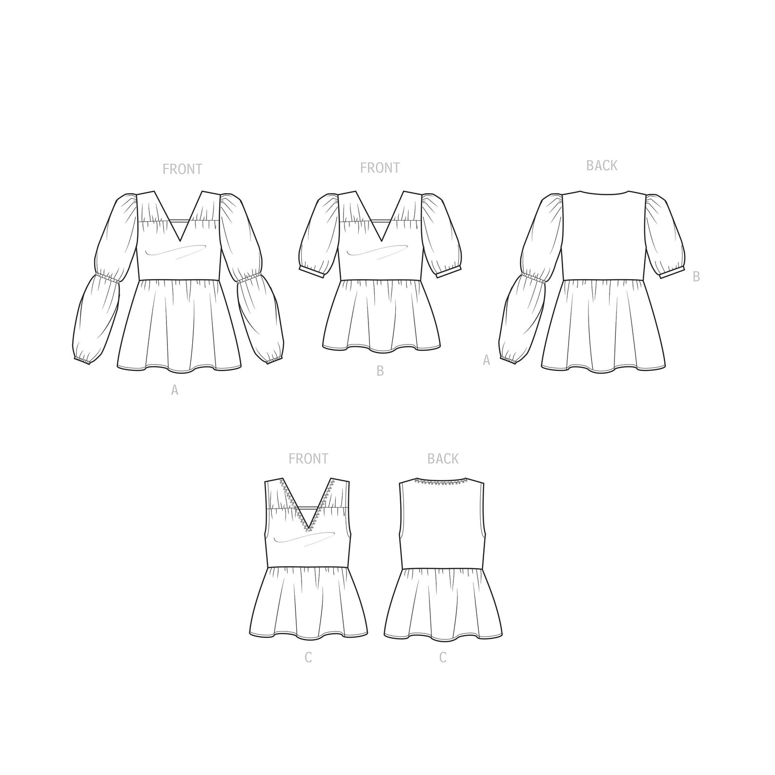 Misses and /plus Size Easy to Sew Vneck Pullover Top Blouse Etsy