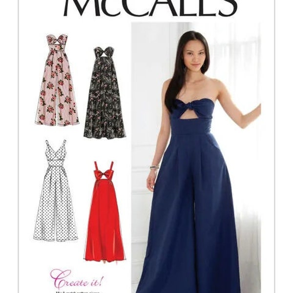 Misses and Plus Size Easy to Sew Dresses and Jumpsuits , McCall's 7789 Sewing Pattern, Create it Pattern, Bra Top, Jumpsuit and Dress