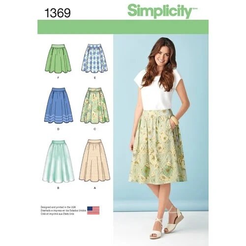 Midi Skirt Pattern, Pdf, Sewing Patterns for Women, Sizes 10-18