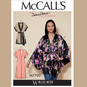 McCall's M7790 Sewing Pattern for Misses' Lined Loose-Fitting Wrap Jacket and Belt, Casual Jacket with Sleeve and Length Options