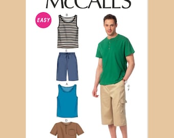 McCall's M6973 Men's Tank Top, Henley, and Shorts Sewing Pattern