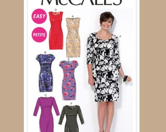 McCall&#39;s M7085 Sewing Pattern for Misses Easy to Sew Semi-Fitted Dresses with Sleeve and Neckline Options, Casual Sheath Dress