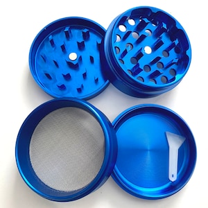 2.25 Inch 4 Piece Metal Dry Herbal Herb Spice Smoke Tobacco Grinder Crusher Sharp , Scraper Included