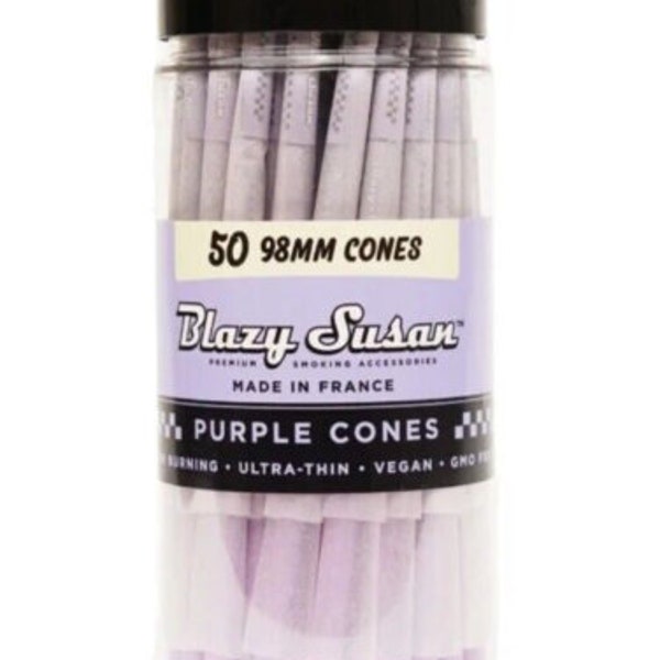 50 Ct Blazy Susan Purple Cone Pre Rolled  98mm Cones