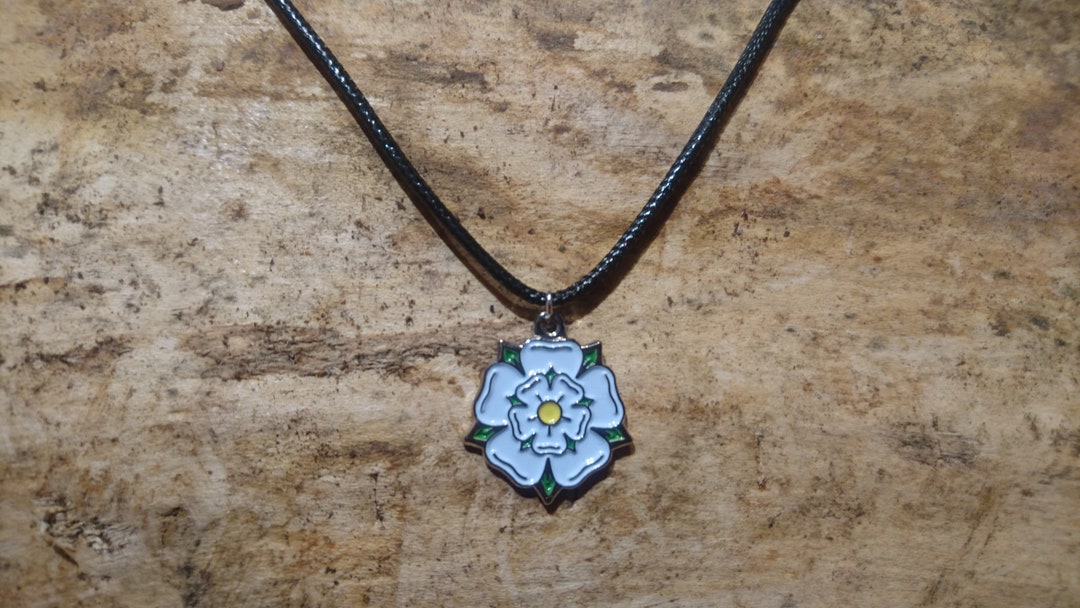 Yorkshire White Rose Necklace Etsy UK