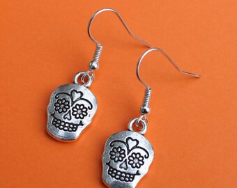 Day of the Dead Skull Halloween Earrings - Dia de los Muertos