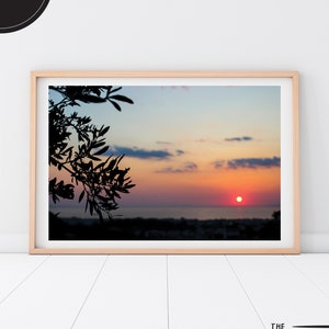 IMPRIMIBLE Patras Grecia puesta de sol, Mediterráneo Grecian atardecer, impresión de playa griega, colorido viaje postal impresión, descarga instantánea