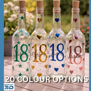 Personalised 18th Light Up Bottle, 18th Birthday for Her, 18 Milestone Birthday, 18th Gift for her, Special 18th Birthday Gift, 18th Present
