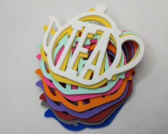 Tea Pot Coaster / Cup Of Tea Coaster / Tea Drink Mat / Pot Of Tea / Tea Lover Gift / Tea Cup Coaster / Home Decor Gift / Tea Pot Shape / Tea