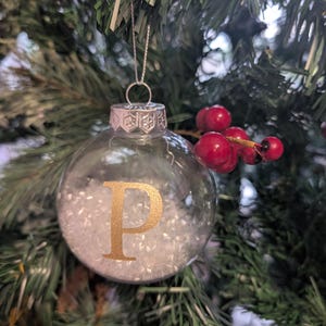 Personalised Glitter Christmas Bauble / Initial Bauble / Memorial Bauble / Tree Personalised Decoration / Personalised Christmas Ornament