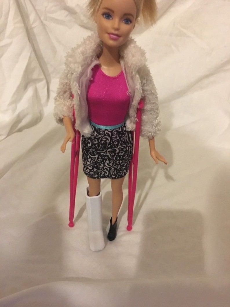 Crutches and a Leg Plaster Cast made to fit Barbie Doll Style Etsy