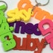 PERSONALISED CHUNKY KEYRINGS / School Bag / Back to school / Party Bag filler / Small Personalised Item / Personalised Name Keyring