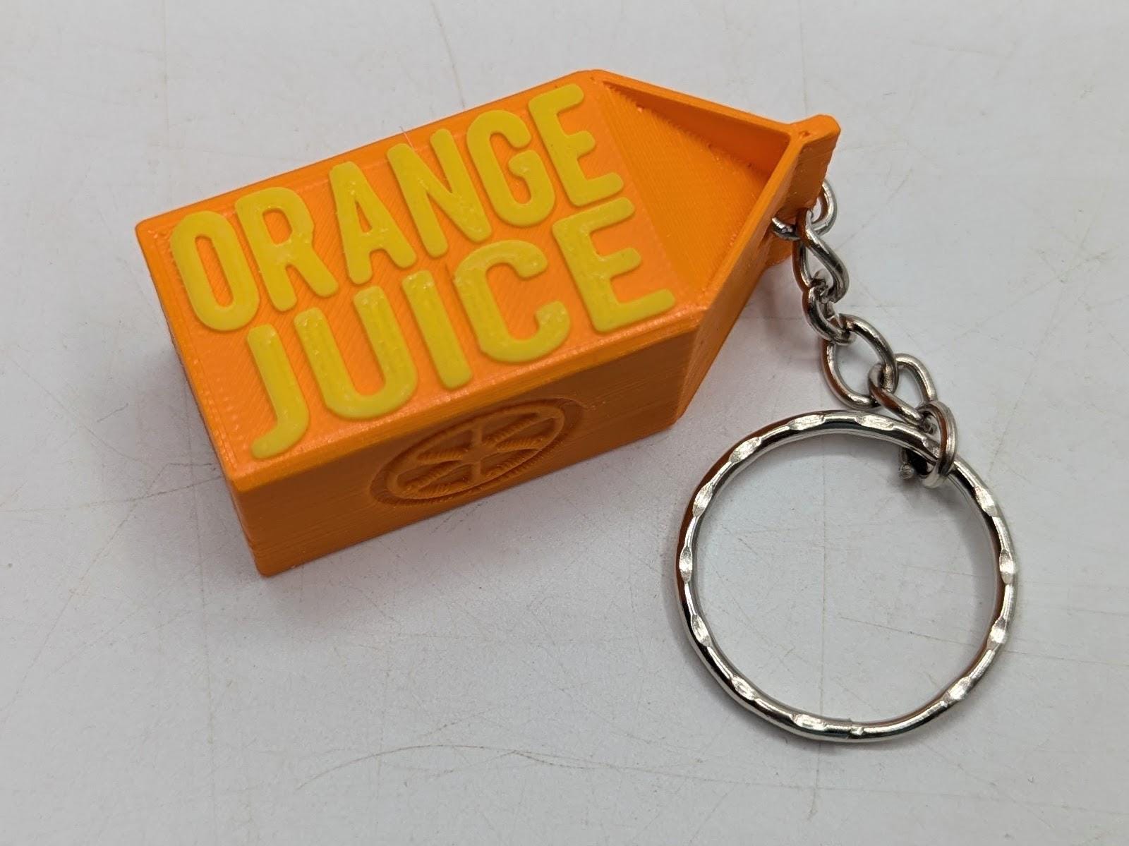 Orange Juice Keyring, Orange Juice Lover Gift, Food Keyring Gift