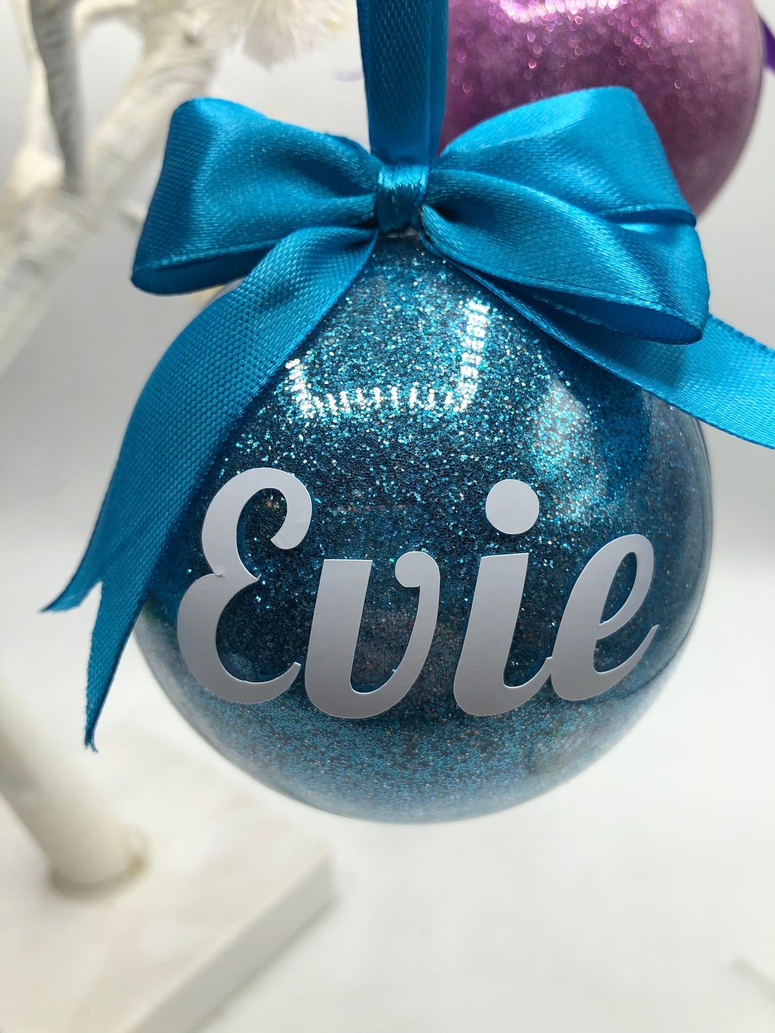Personalised Glitter Name Christmas Bauble / Personalised Bauble / Tree Personalised Decoration / Name Bauble / Personalised Christmas Gift
