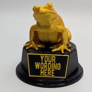 Personalised Frog Trophy, Grumpy Frog Trophy, Golden Frog Award, Custom Trophy, Golden Frog, Funny Trophy, Frog Lover Gift, Office Trophy
