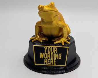 Personalised Frog Trophy, Grumpy Frog Trophy, Golden Frog Award, Custom Trophy, Golden Frog, Funny Trophy, Frog Lover Gift, Office Trophy