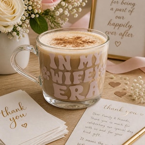 My Wifey Era Mug, Gift for Her, New Wife Gift, Present For Her, Just Married Present, Wedding Glass Gift, Wifey Era Glass, Bride Gift Glass