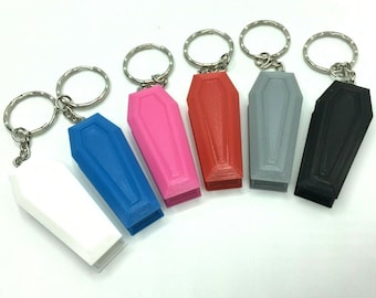 Coffin Keyring, Gothic Keyring, Halloween Keyring, Halloween Keychain, Under 5 pound, Coffin Shaped Keyring, Gift for Gothic Lover, Coffin
