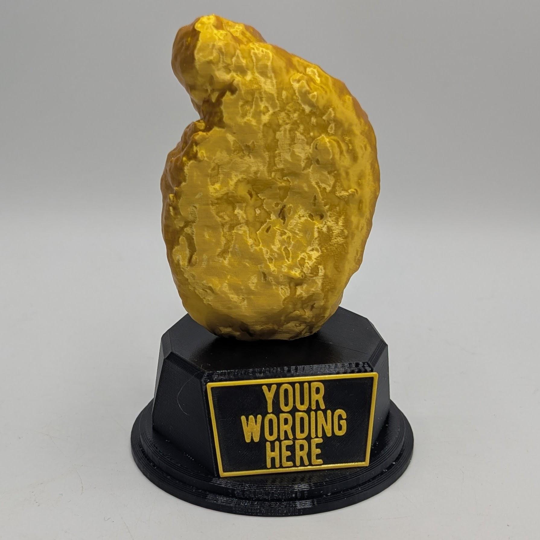 Personalised Chicken Nugget Trophy, Nugget Shape Gift, Nugget