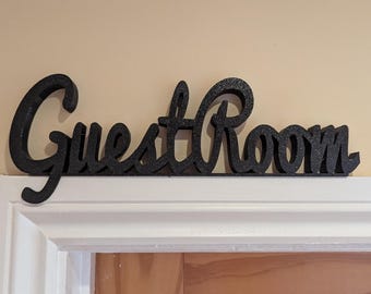 Guest Room Door Sign, Room Door Sign, Custom Door Sign, Door Topper, Home Decor, Spare Room Sign, Guest Room Door Frame Art, Guest Room Sign
