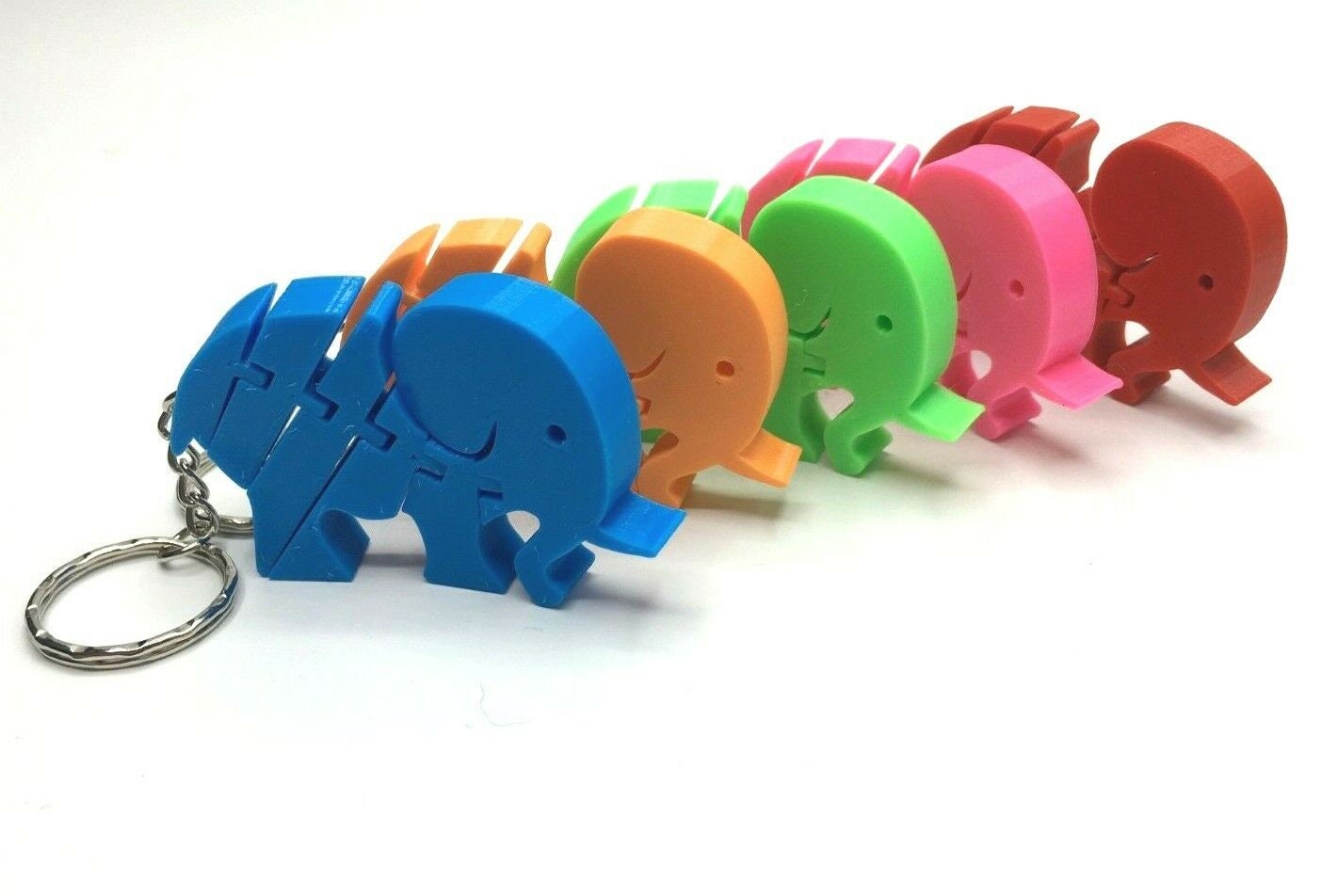 Flexible Elephant / Jungle Pink Elephant Keyring / Toy Etsy