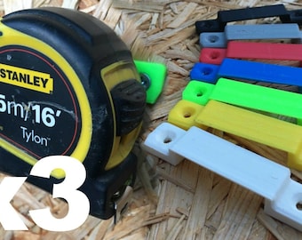 Tape Measure Holder x3, Tape Measure Storage, Tape Measure Mount, Clip for Tape Measure, Store Tape Measure in Van or Workshop (x3)