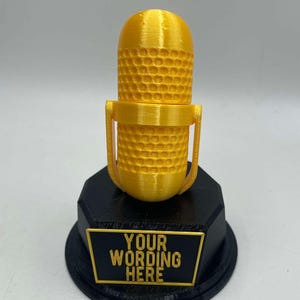 Personalised Microphone Trophy / Karaoke Trophy / Singing Trophy / Microphone Gift / Singing Award / Fun Microphone Award / Singing Fun Gift