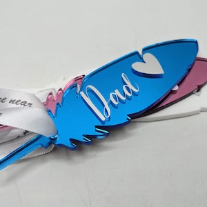 Personalised Feather / Feather Memorial Christmas / Personalised Feather Gift / Tree Personalised Decoration / Feather Personalised Gift