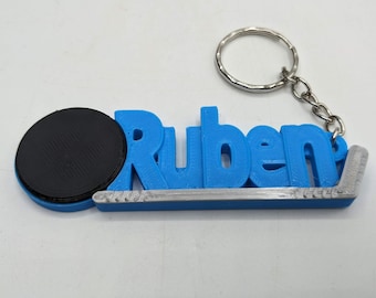 Ice Hockey Keyring, Hockey Party Bag, Hockey Team Keyring, Ice Hockey Bag Tag, Hockey Player Gift, Personalised Hockey Gift, Under 5 Pounds