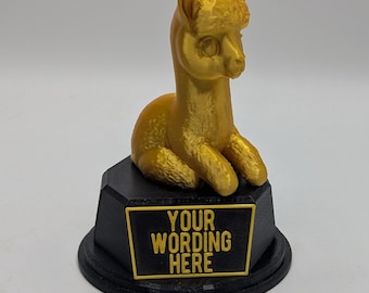 Personalised Llama Trophy, Llama Award Gift, Custom Trophy Gift, Funny Llama Award Gift, Office Trophy, Llama Farmer Trophy, Llama Lover