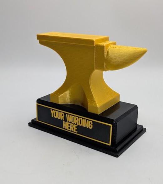 Unique Anvil Personalised Anvil Trophy, Anvil Shaped Award, Custom Trophy Gift ...