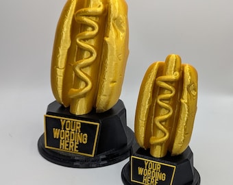 Personalised Hotdog Trophy, Wiener Award, Gift for friend, Joke Award, Personalised Trophy Award, Chilli Dog Award, Joke Hotdog Gift, Hotdog