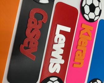 Football Personalised Bookmarks - Any Name / Choose Colours - Soccer Gift / Football Reading / Football Lover Gift / Soccer Bookmark Gift