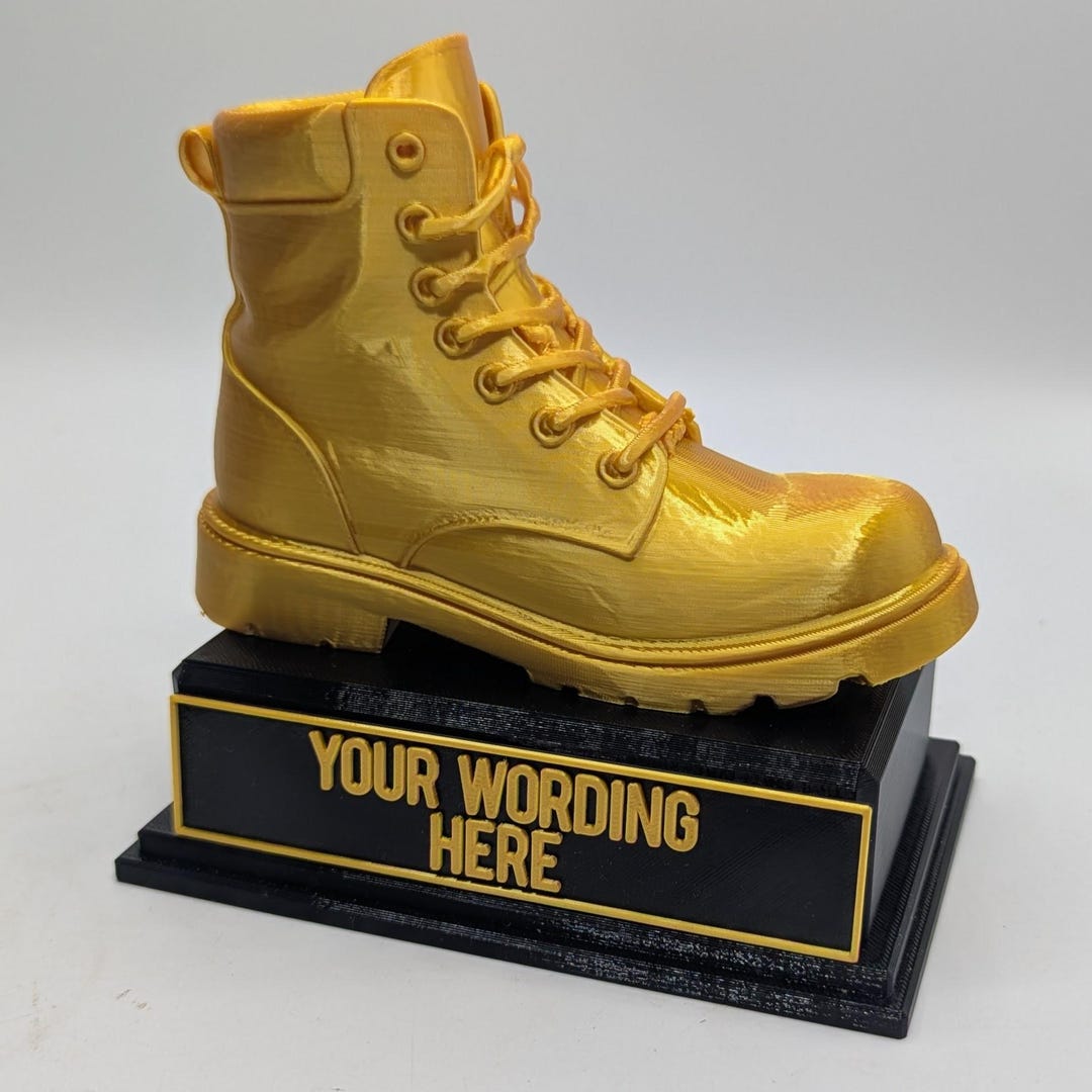 Personalised Boot Trophy, Boot Shape Gift, Old Boot Award Gift, Boot ...